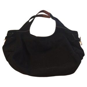 Barneys New York Canvas Hobo Zip Top Bag